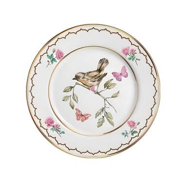 Prato Sobremesa Sweet Bird C/Filete Ouro