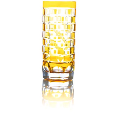 Copo Cristal Lapidado Cuba Libre Mozart 420ml Amarelo