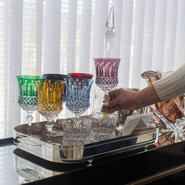 Kit 6 Taças 19 Cristal Lapidado 69 P/Vinho Colorida