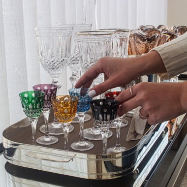 Kit 6 Taças Cristal Lapidado 69 Licor 60ml