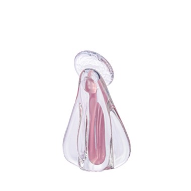 Imagem Mini Santa Cristal Murano Jade Rosa