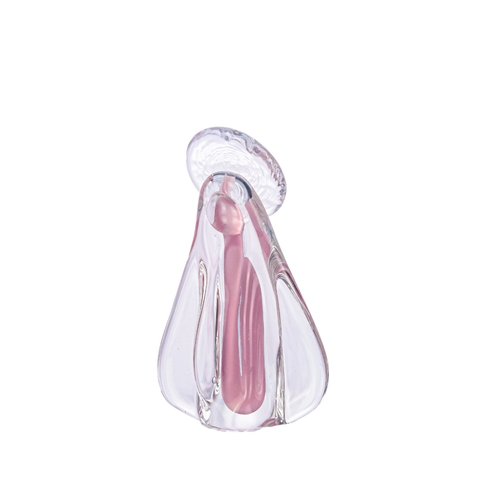 Imagem Mini Santa Cristal Murano Jade Rosa