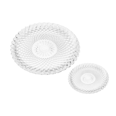 Prato Cj 7 Peças de Vidro para Sobremesa