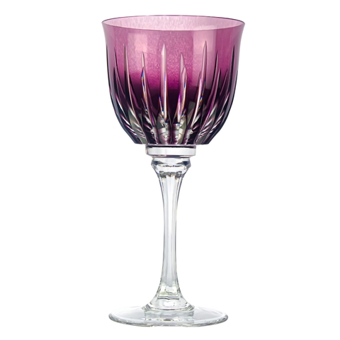 Taça de Cristal Lapidado 66 P/Agua Ametista