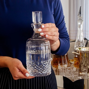 Garrafa P/ Whisky de Cristal 720ml Lapidado 68 Incolor