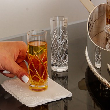 Copo de Cristal Lapidado 33 P/Vodka Incolor