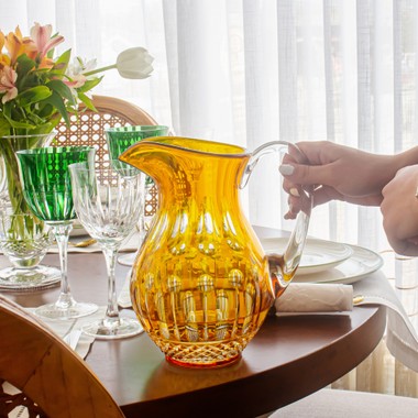 Jarra de Cristal Lapidado 69 Amarelo