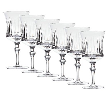 Kit 6 Taças de Cristal Lapidado P/água Incolor 400ml