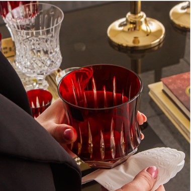 Copo Cristal Lapidado 66 Whisky Vermelho 325ml