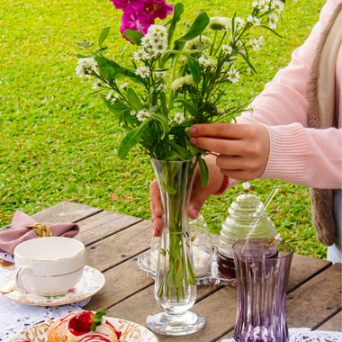 Vaso de Cristal Lapidado 59 Incolor 25cm