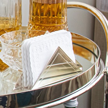 Porta Guardanapo Prata Triangular com Friso St James