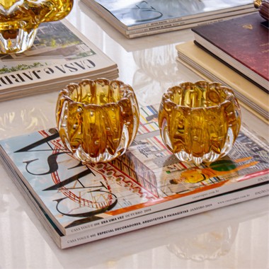 Cachepot Murano Liceu Pp Ambar