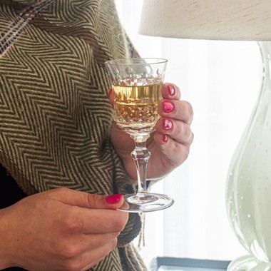 Taça Cristal Lapidado 69 Flauta P/Licor 70ml Incolor