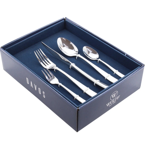 Faqueiro 30 Peças de Aço Inox Davos