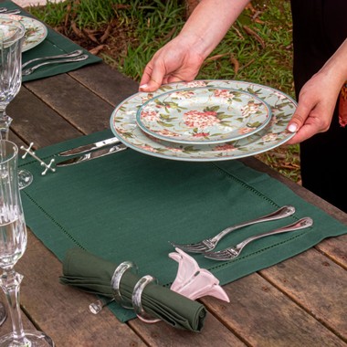 Jogo Americano Avulso Retangular Maria Verde Musgo