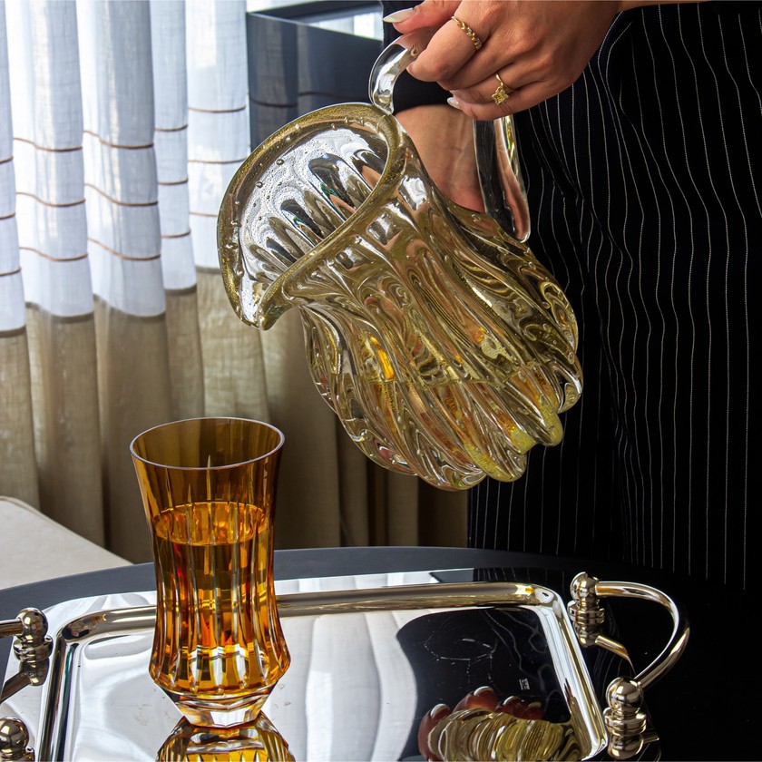 Jarra de Murano Anna Cristal C-Ouro | Di Fleuri Home