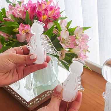 Imagem Murano Anjinho Gabriel M Quartzo Pérola