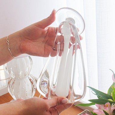 Imagem Santa Cristal Murano P Quartzo Perola