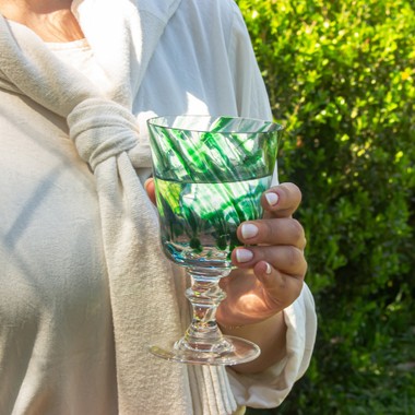 Taça de Cristal Murano Collors Verde Escuro