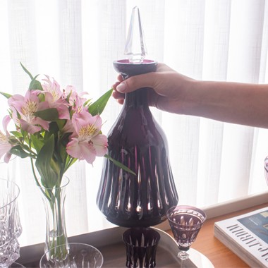 Licoreira de Cristal 19 Lapidada 66 Ametista