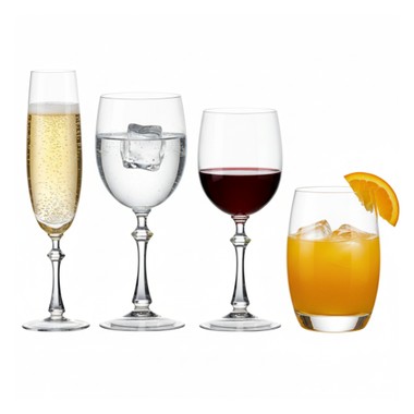 Kit 24 Taças e Copos de Cristal Incolor