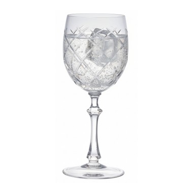 Taça Cristal Lapidado 33 P/Agua Incolor Mozart 400ml