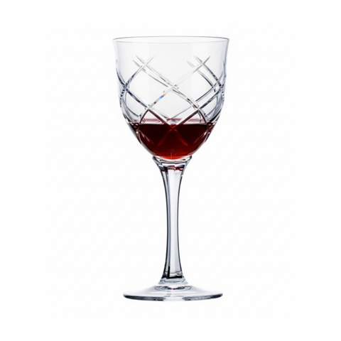Taça Cristal Lapidado 33 P/Vinho Tinto Incolor 370ml