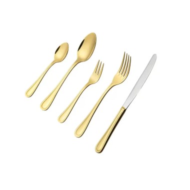 Faqueiro 30 Peças Aço Inox Avalon Dourado