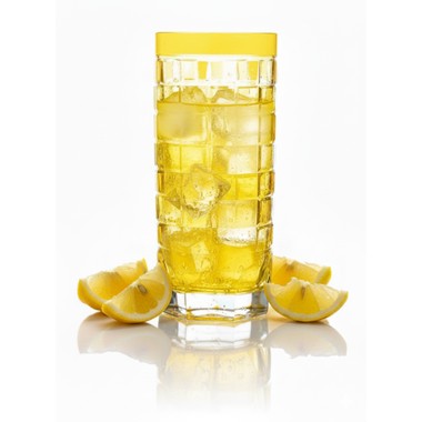 Copo Cristal Lapidado Cuba Libre Mozart 420ml Amarelo