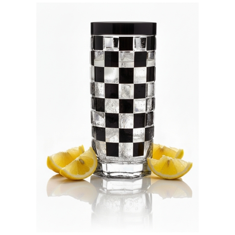 Copo Cristal Lapidado Cuba Libre Mozart 420ml Preto