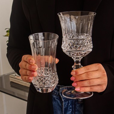 Copo Cristal Lapidado 69 Long Drink Incolor 400ml