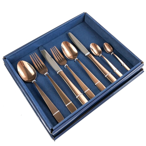 Faqueiro 48 Peças de Aço Inox Pisa Dourado