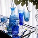 Taça Cristal Lapidado 66 P/Champagne Azul Escuro 210ml
