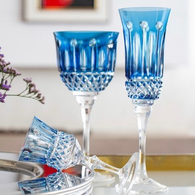 Taça Cristal Lapidado 69 P/Vinho Tinto Azul Claro Mozart 300ml