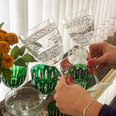 Taça Cristal Lapidado 31 P/ Vinho Tinto Incolor 335ml