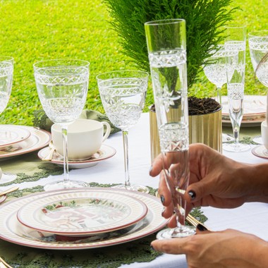 Taça Cristal Lapidado 31 P/ Champagne Incolor