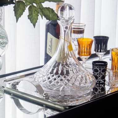 Kit Garrafa Cristal Lapidado 89 e 4 Copos Cristal Lapidado 69 Incolor