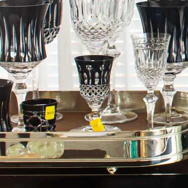 Taça Cristal Lapidado 69 Flauta P/Licor 70ml Preto