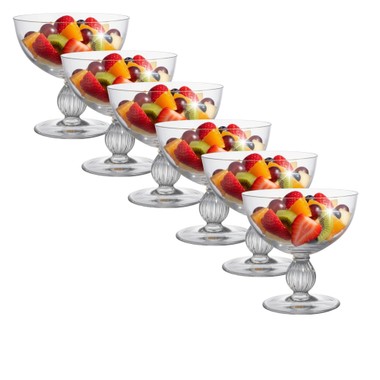 Kit 6 Taças de Cristal P/Sobremesa Camélia Incolor