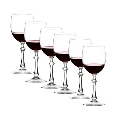 Kit 6 Taças de Cristal 24%pbo P/Vinho Tinto 310ml