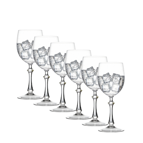 Kit 6 Taças de Cristal 24%pbo P/água 410ml