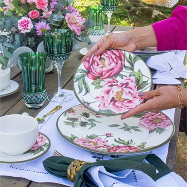 Prato Sobremesa Peony Rose Premium