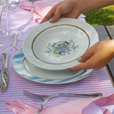 Prato Fundo Porcelana Floral Chic