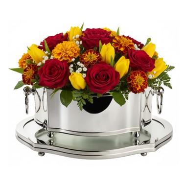 Centro de Mesa Prata Classic e Presentoir em Espelho St James