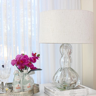 Cupula Abajur Cilindrica 30x20cm Cru