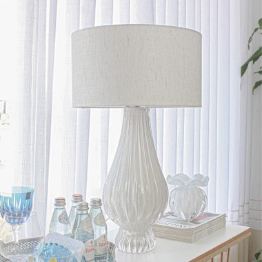 Cupula Abajur Cilindrica 40x22cm Cru