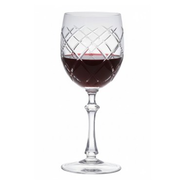 Taça Cristal Lapidado 33 P/Vinho Tinto Incolor Mozart 330ml