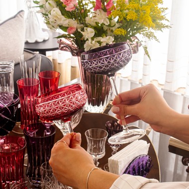 Taça de Cristal Lapidado Coupe 04 - 200ml Ametista