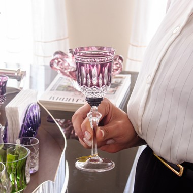 Taça Cristal Lapidado 68 Licor Ametista 80ml