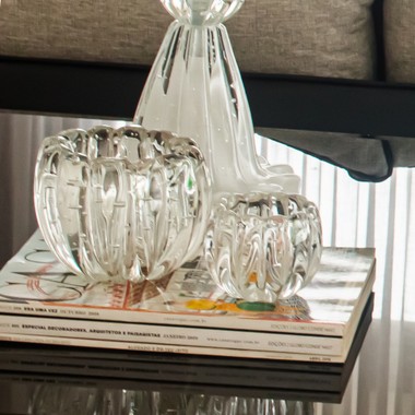 Cachepot Murano Liceu Pp Cristal